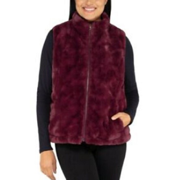 NWT Nicole Miller Women's Faux Fur Reversible Vest Size XXL - Picture 1 of 2
